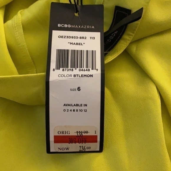 NWT size 6Neon yellow mabel stylish skirt BCBGMaxAzria Gorgeous long style - Picture 2 of 12